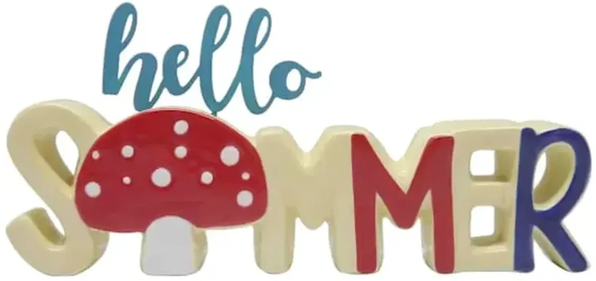 Sunny Club Hello Summer Outdoor Garden Decor, 12"