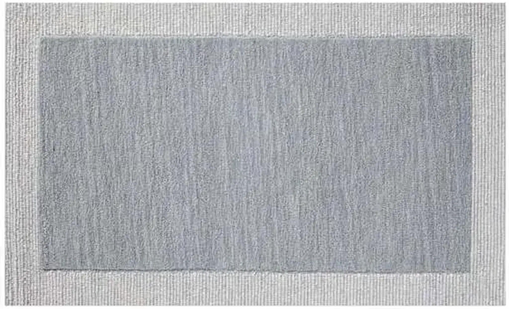 (A529) Linwood Blue Tufted Area Rug with Border, 3x5 | Furniture.com
