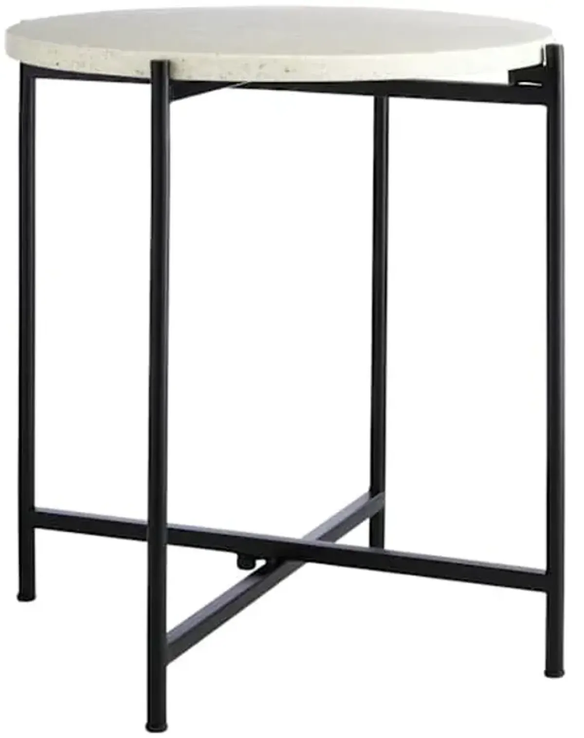 Terrazo Patio Side Table, White