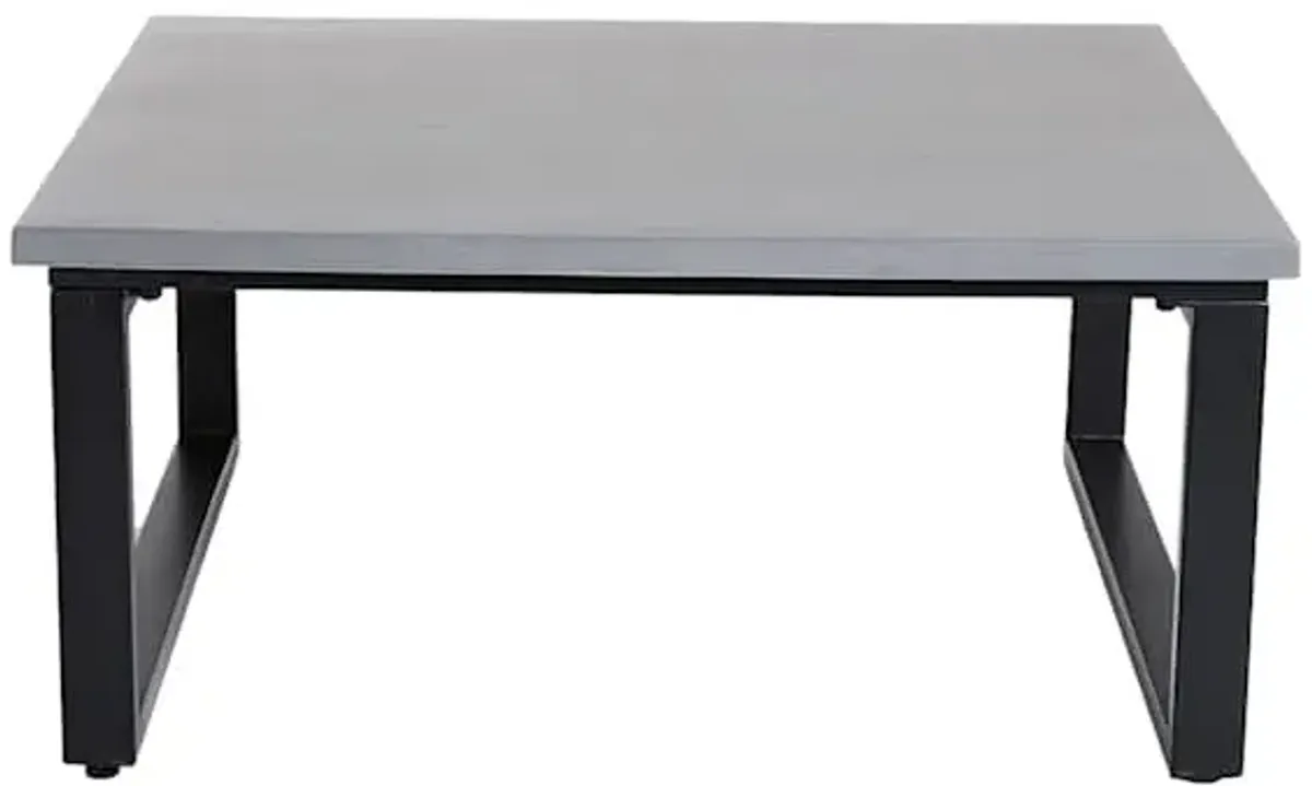 Soho Black Metal with Cement Top Patio Coffee Table