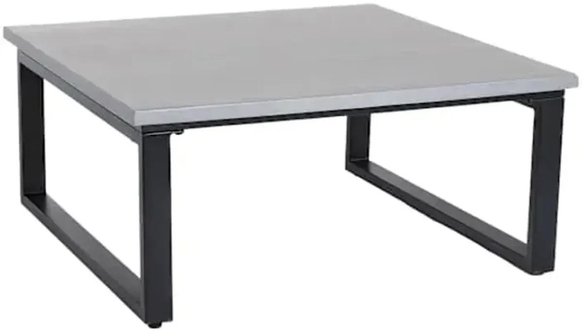 Soho Black Metal with Cement Top Patio Coffee Table