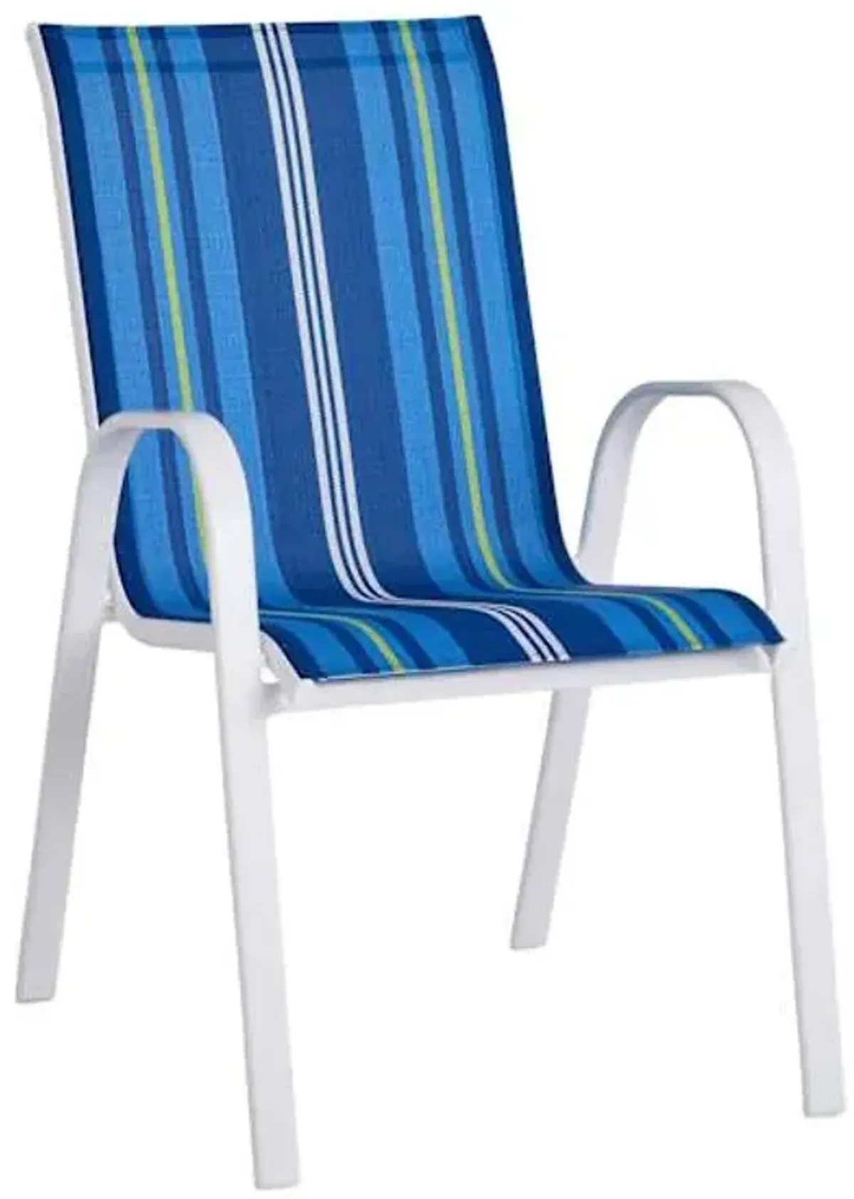 Stackable Sling Patio Chair, Ocean Stripe