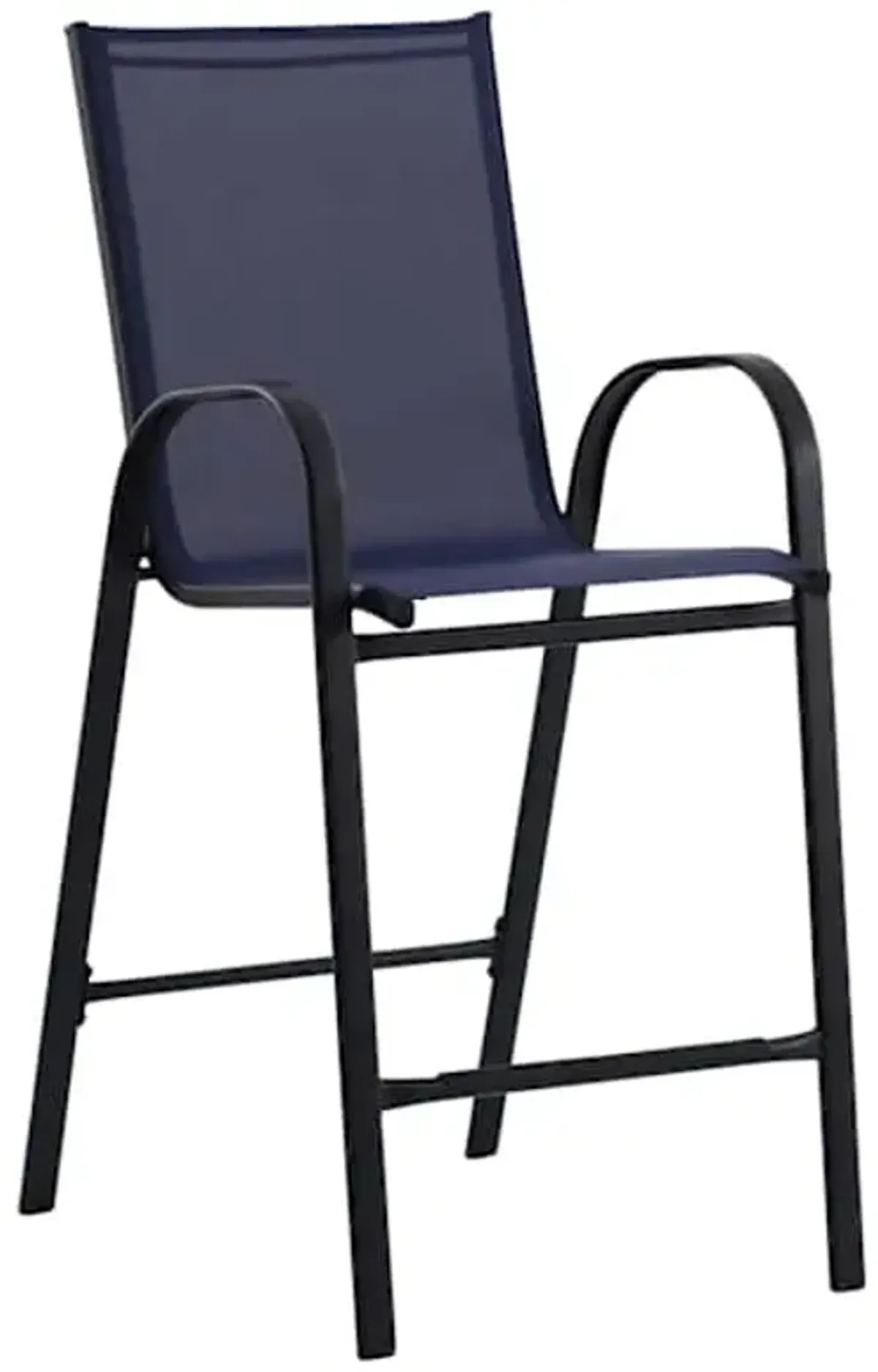 Stackable Sling Patio Barstool, Navy Blue