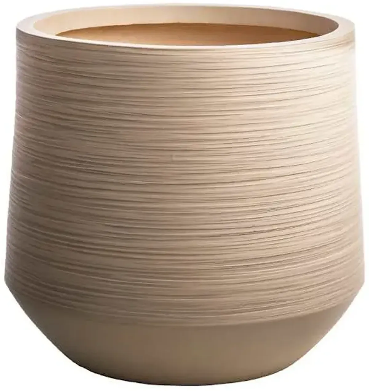 Tan Rattan Tub Outdoor Planter, Medium