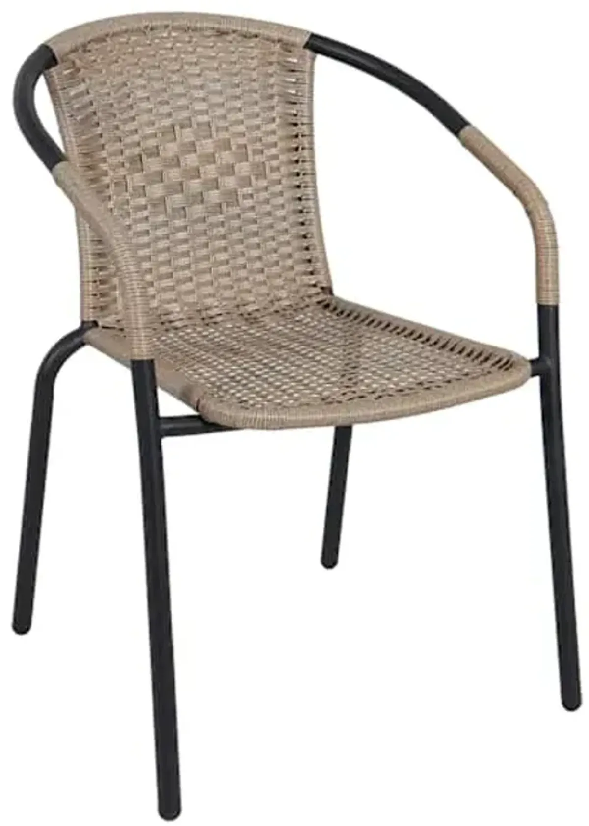 Wicker & Metal Stacking Patio Chair, Brown