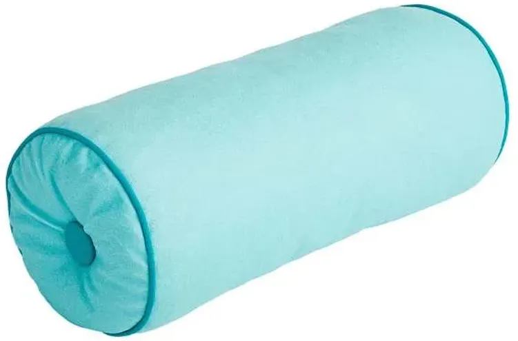 Blue Bolster Outdoor Throw Pillow, 8"