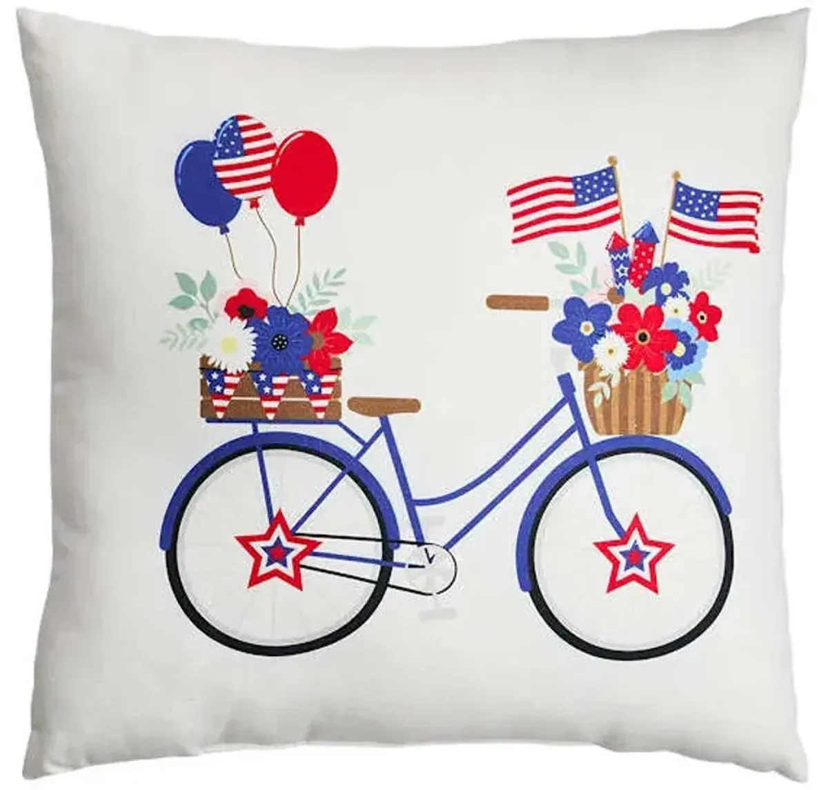 Sunny Club Patriotic USA Bicycle Outdoor Pillow, 16"