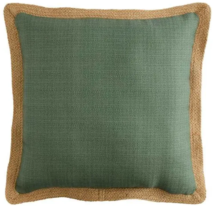 2-Pack Endive Jute Trim Outdoor Throw Pillow, 18"