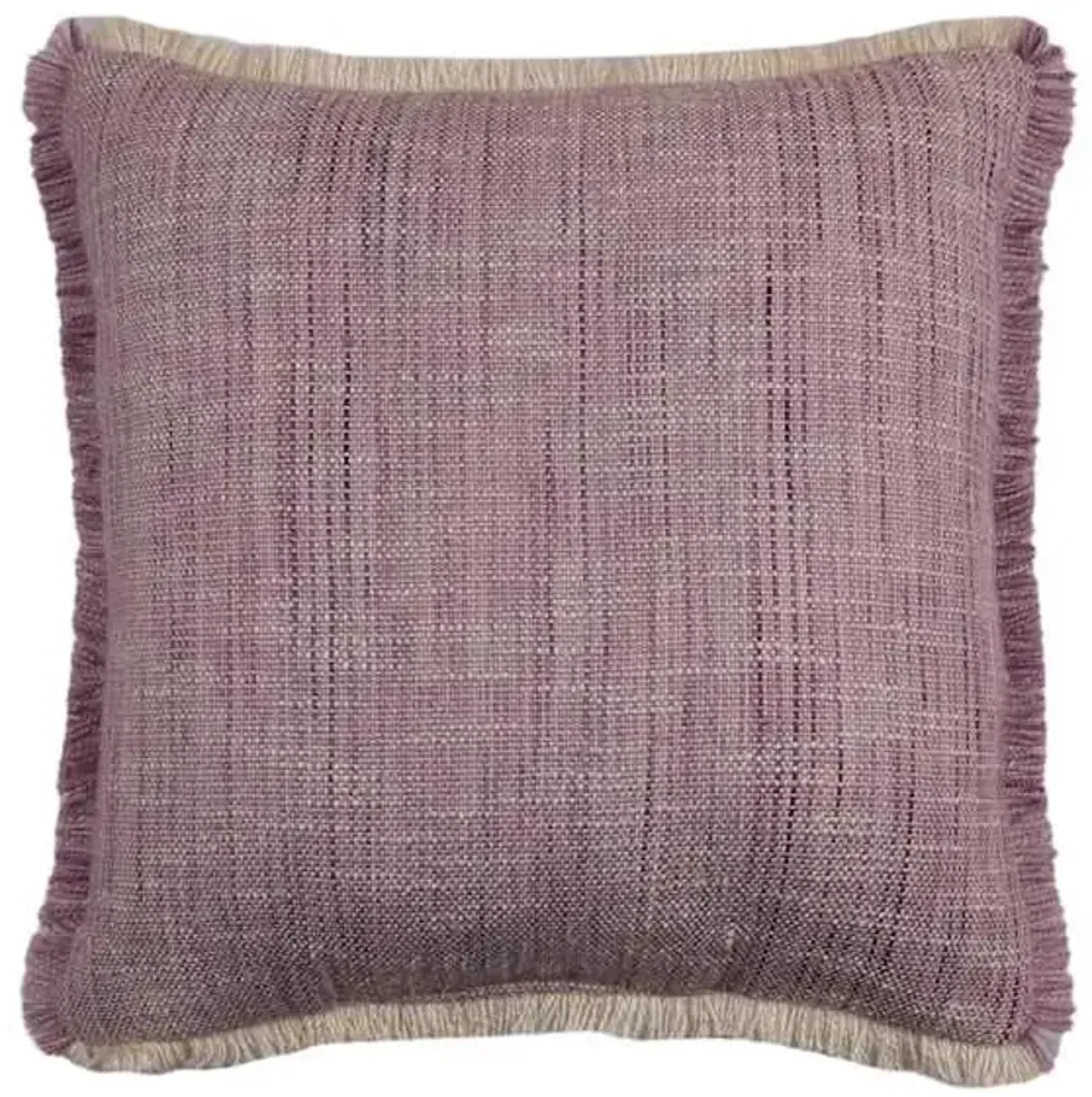 Lavender Solid Woven with Fringe Outdoor Throw Pillow, 18"