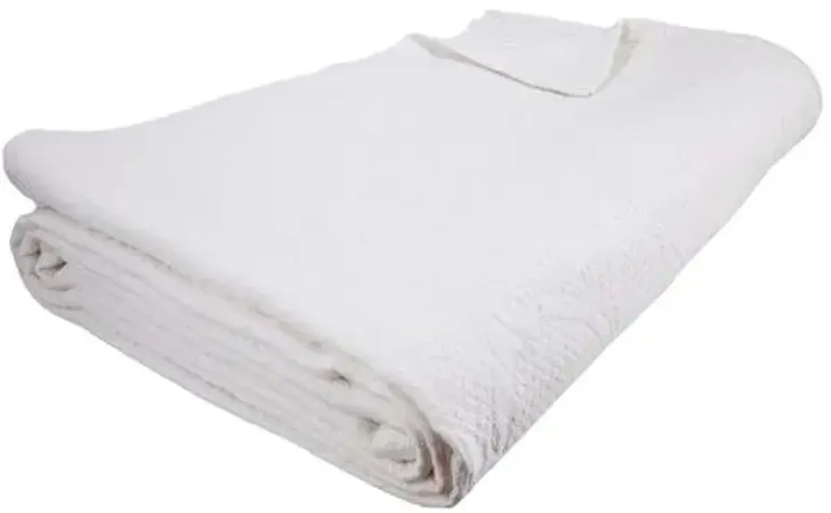 3-Piece White Link Trellis Matelasse Coverlet Set, King