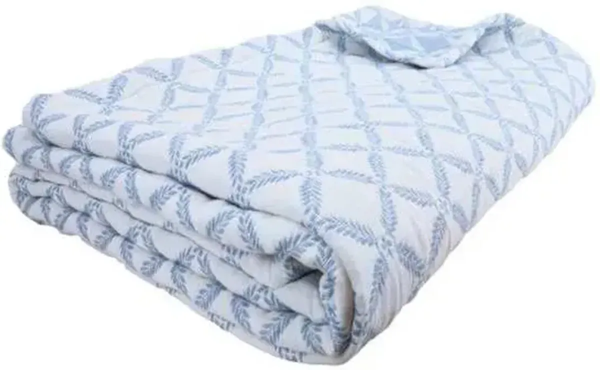 3-Piece Fern Trellis Matelasse Coverlet Set, King