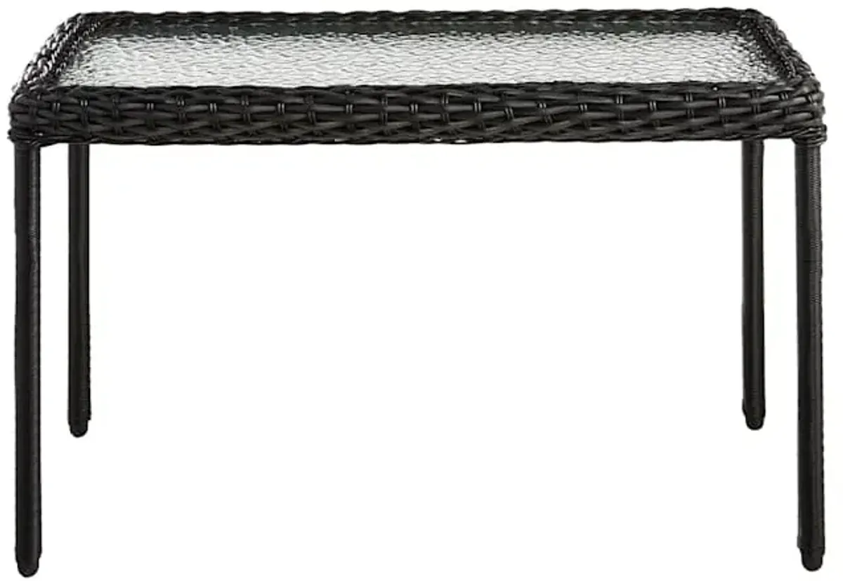 Providence Fairview Wicker Patio Coffee Table, Black