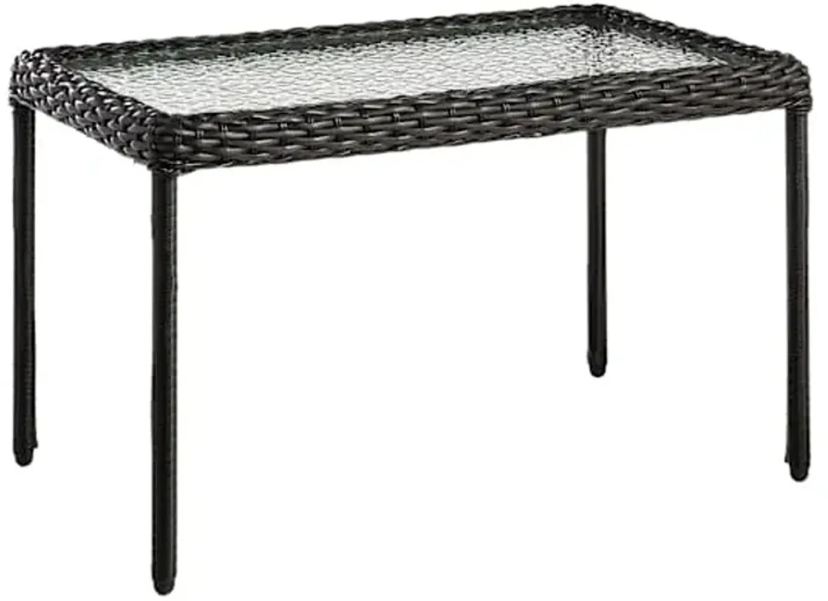 Providence Fairview Wicker Patio Coffee Table, Black