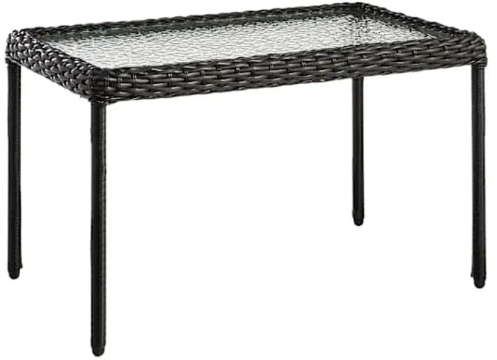 Providence Fairview Wicker Patio Coffee Table, Black