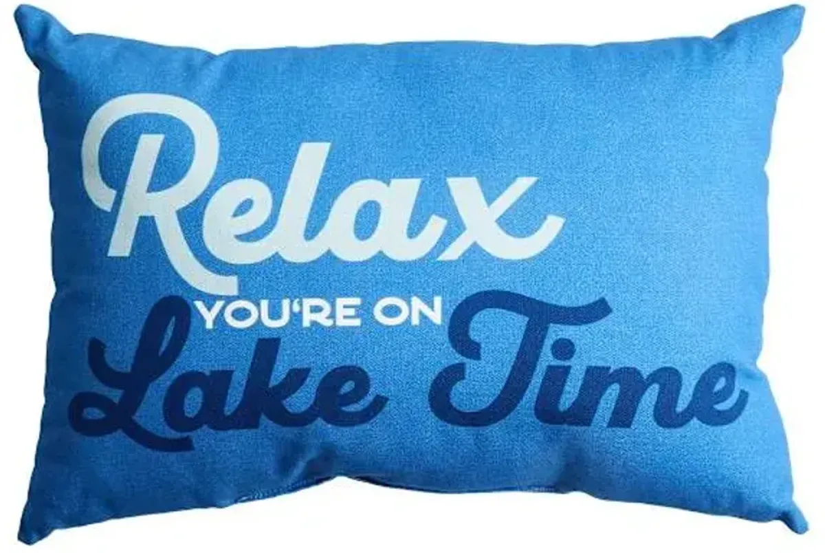 Lake Time Outdoor Lumbar Throw Pillow, 14x20