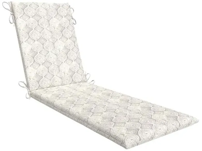 Grey Patna Geo Outdoor Chaise Lounge Cushion