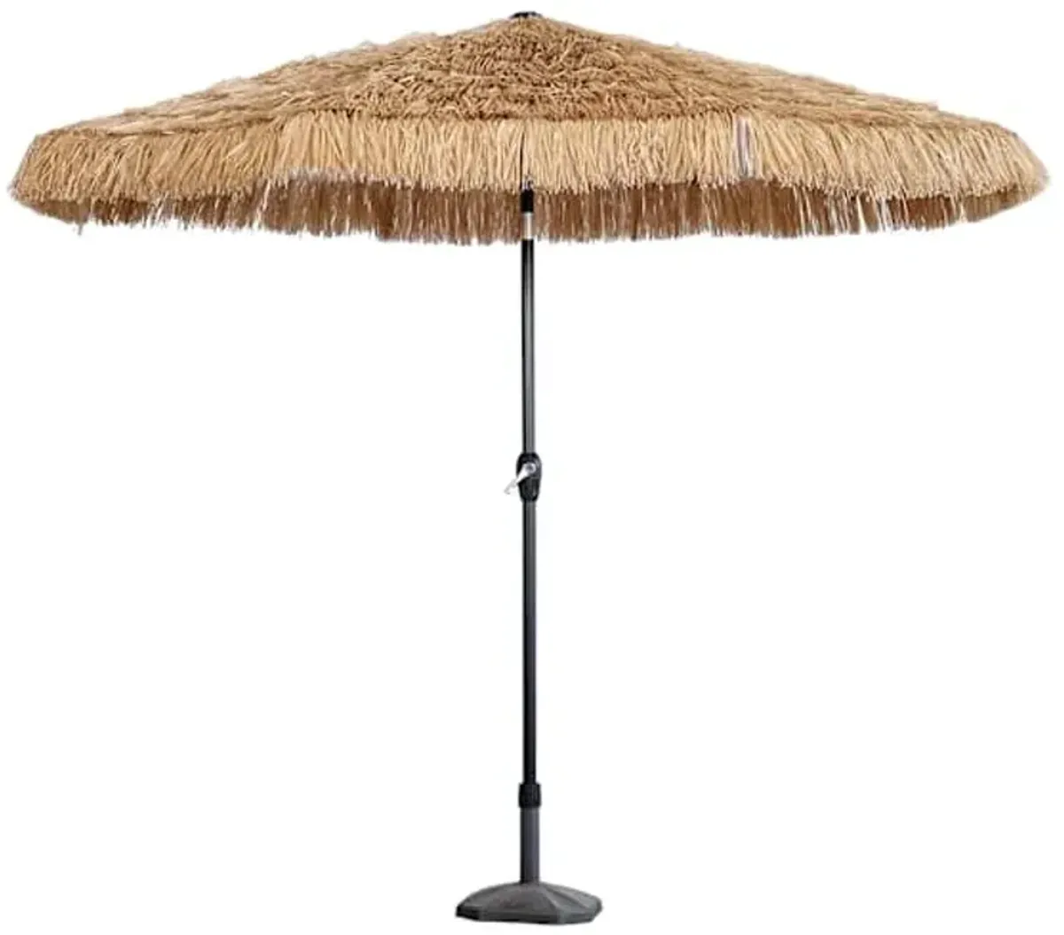 Found & Fable Tiki Fringe Crank & Tilt Round Patio Umbrella, 9'