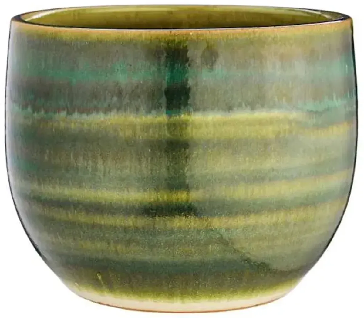 Alana Green Ceramic Outdoor Planter, Medium