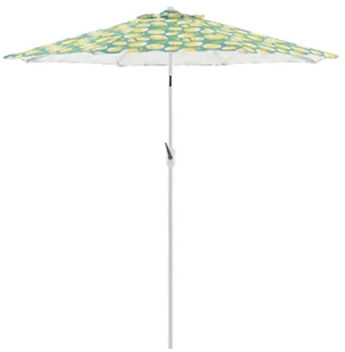 Teal & Lemon Crank & Tilt Round Patio Umbrella, 7.5'