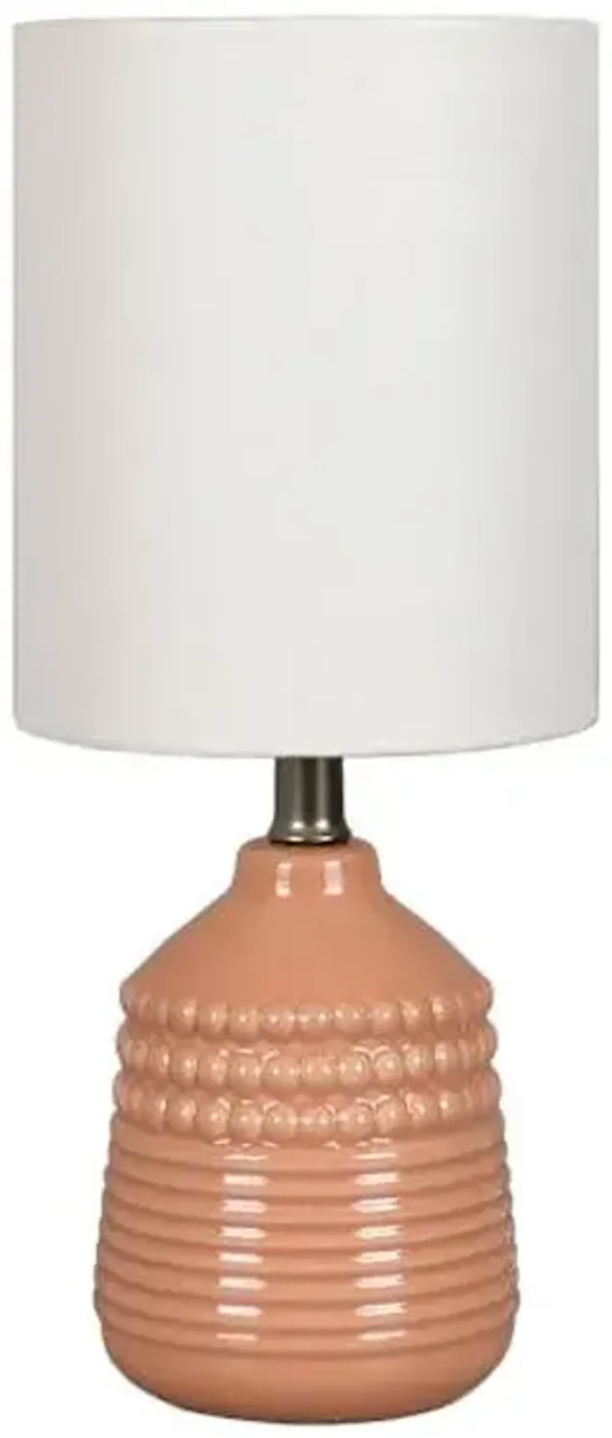 Orange Ceramic Mini Table Lamp with Shade, 12"