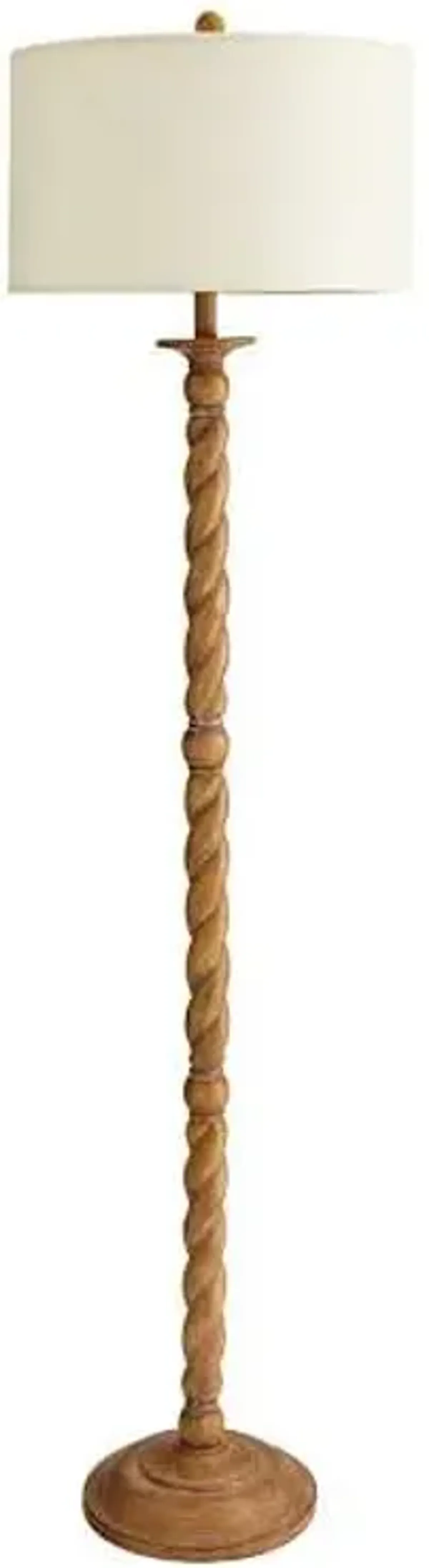 Wood Finish Resin Twist Floor Lamp, 64"