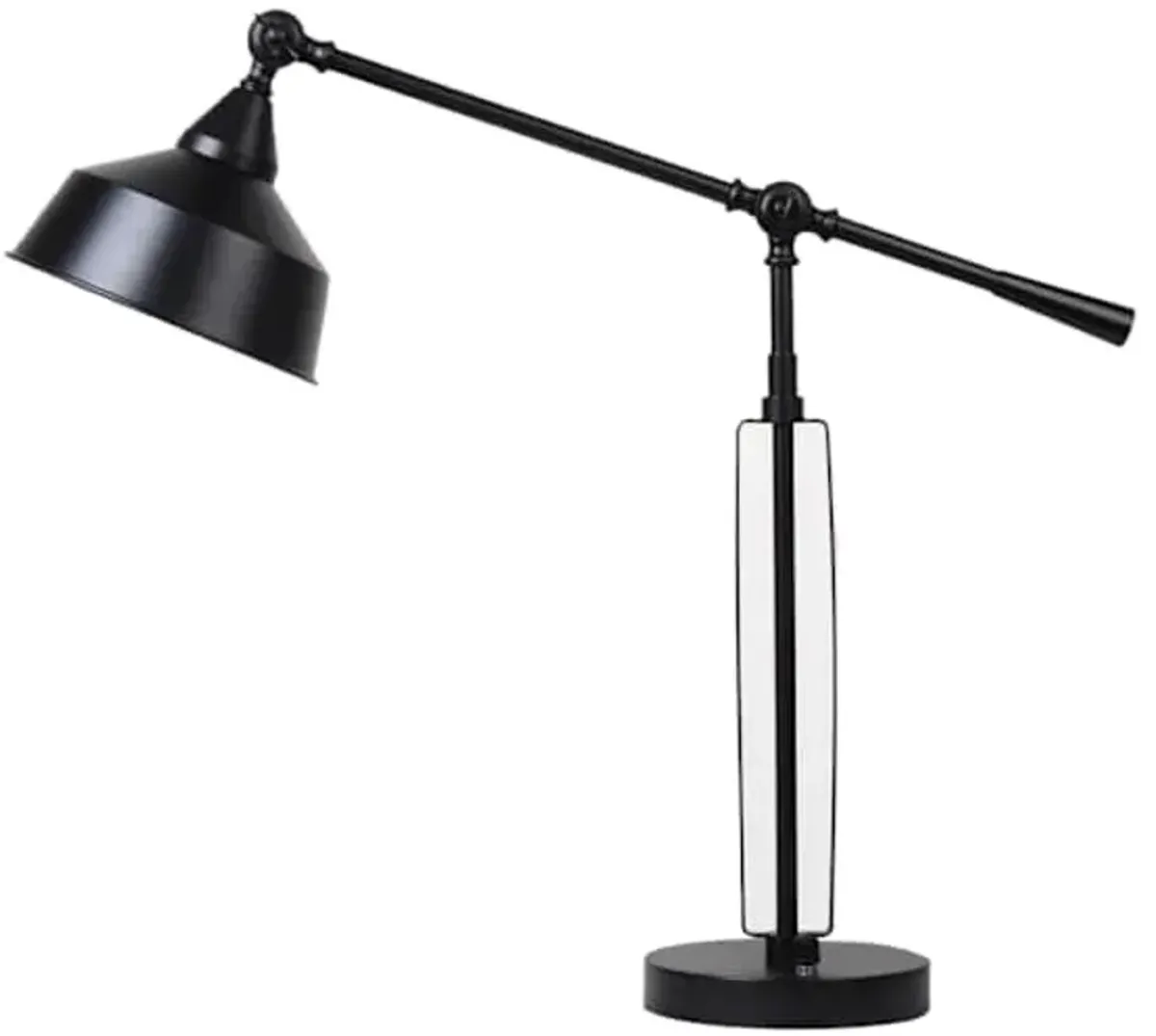 Black Metal Adjustable Desk Lamp with USB, 25"