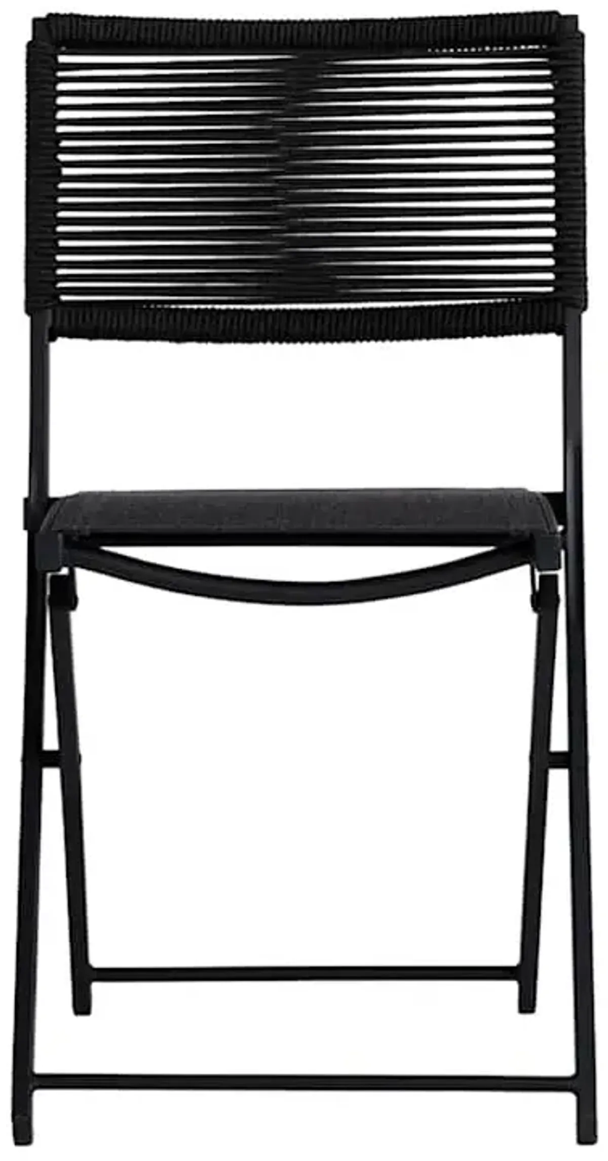 Rope Patio Folding Chair, Black