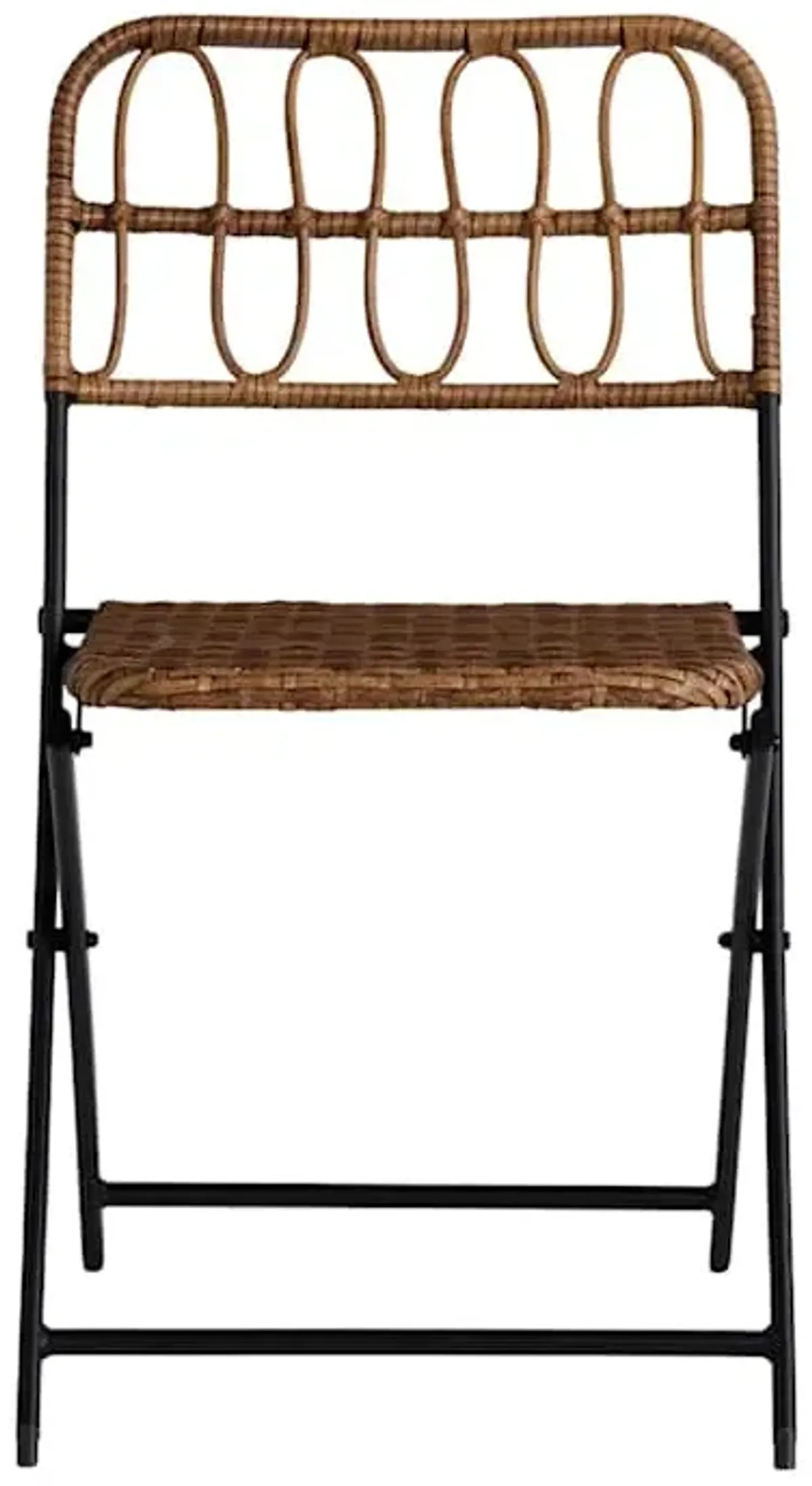 Found & Fable Wicker Open Weave Patio Folding Chair, Natural