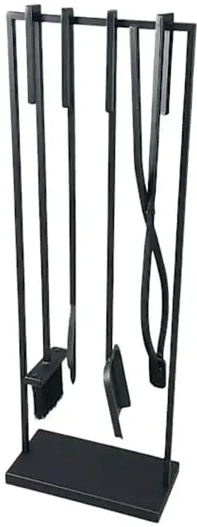 Black Fireplace 4 Piece Tool Set