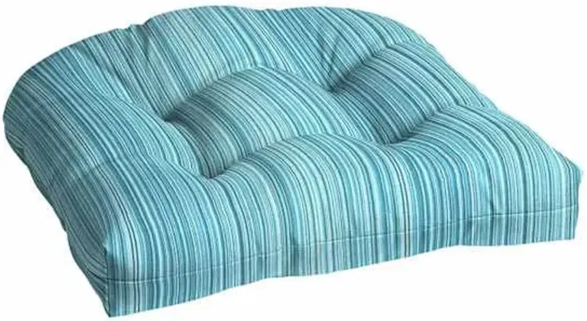 Sea Breeze Blue Premium Woven Outdoor Wicker Seat Cushion