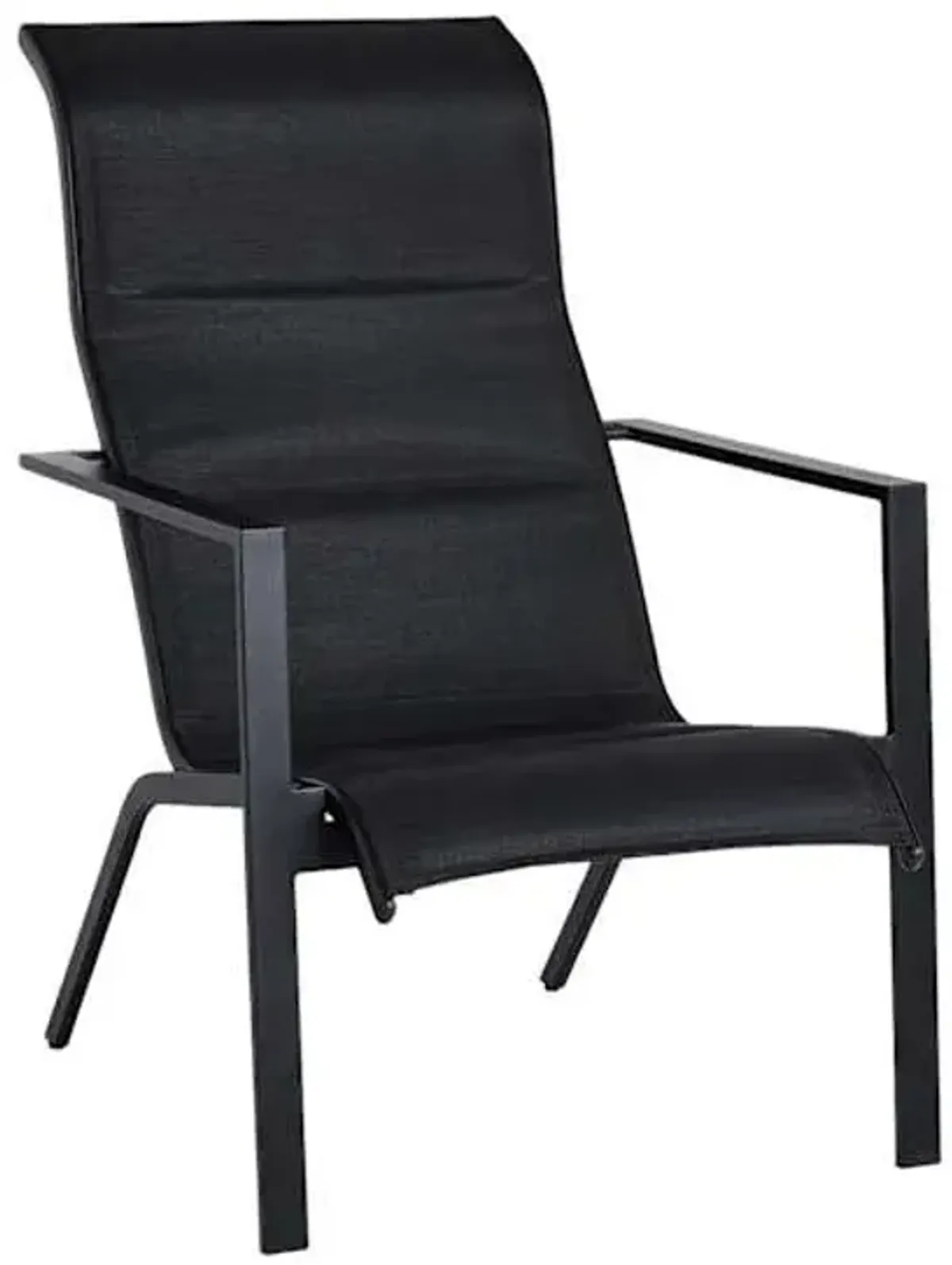Padded Sling Lounge Chair, Black