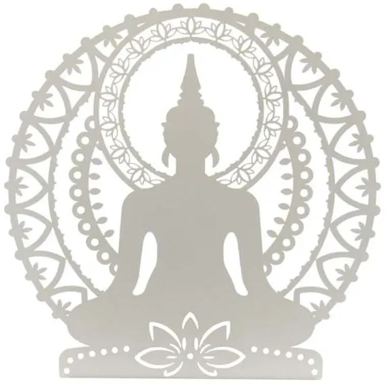 Found & Fable Metal Buddha & Lotus Flower Outdoor Wall Decor, 20"