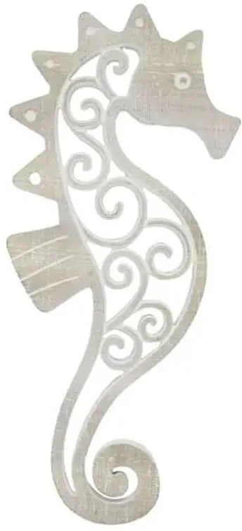 Wood Scrolled Seahorse Wall Decor, 24"