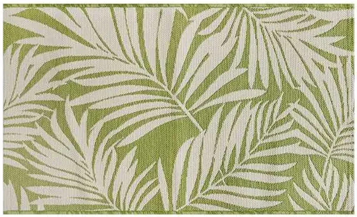 Green Fern Tapestry Outdoor Accent Rug, 27x45