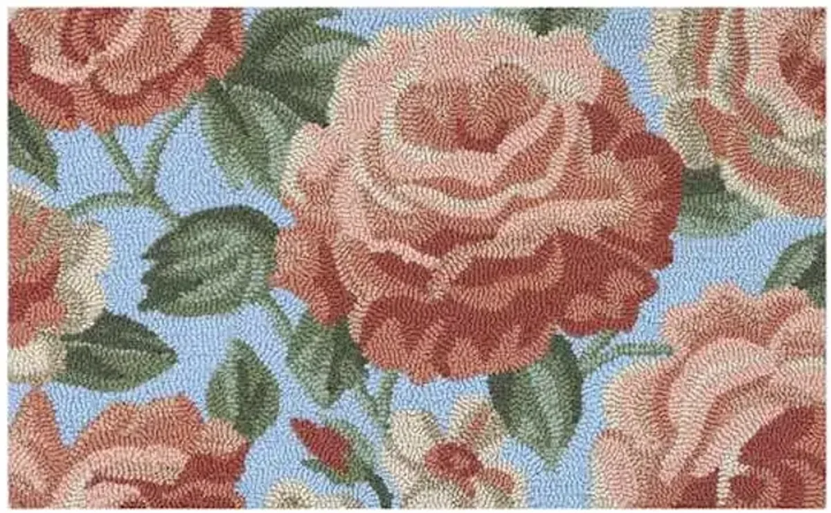 Multicolor Floral Hook Tufted Outdoor Accent Rug, 18x30