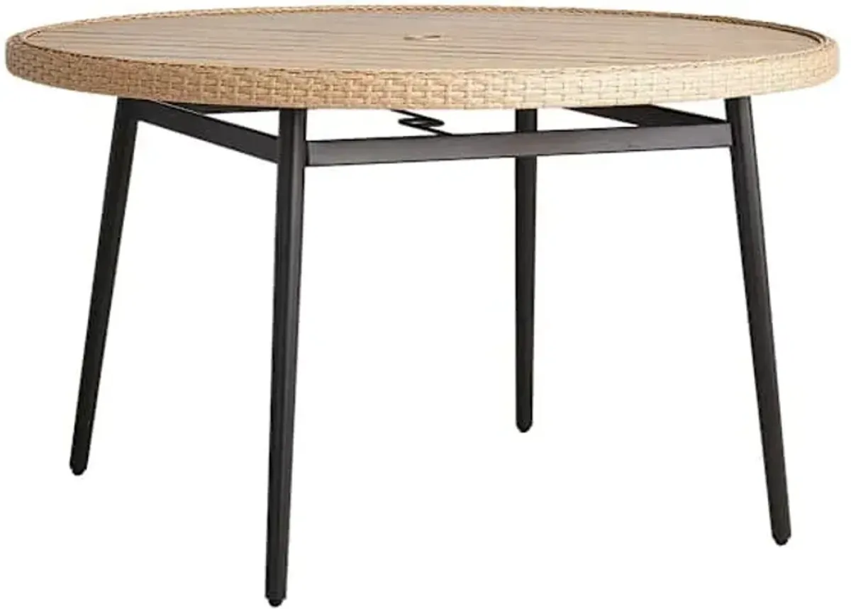 Patio Dining Table with Rustic Grey Top