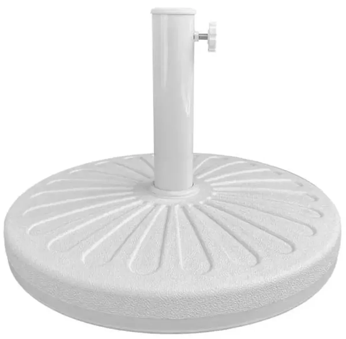 White Round Umbrella Base with Cement Inside, 40lb
