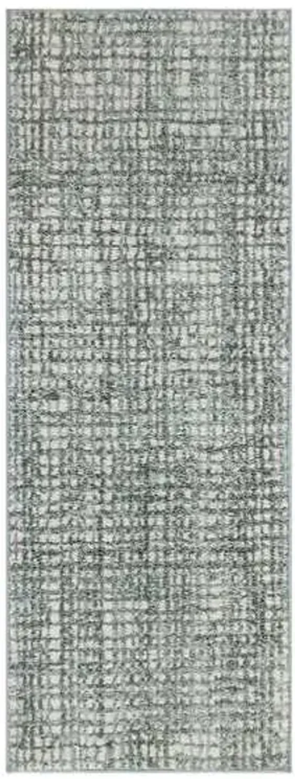 Grayson Sage Abstract Knitted Washable Runner with Gel Latex Back, 22x60