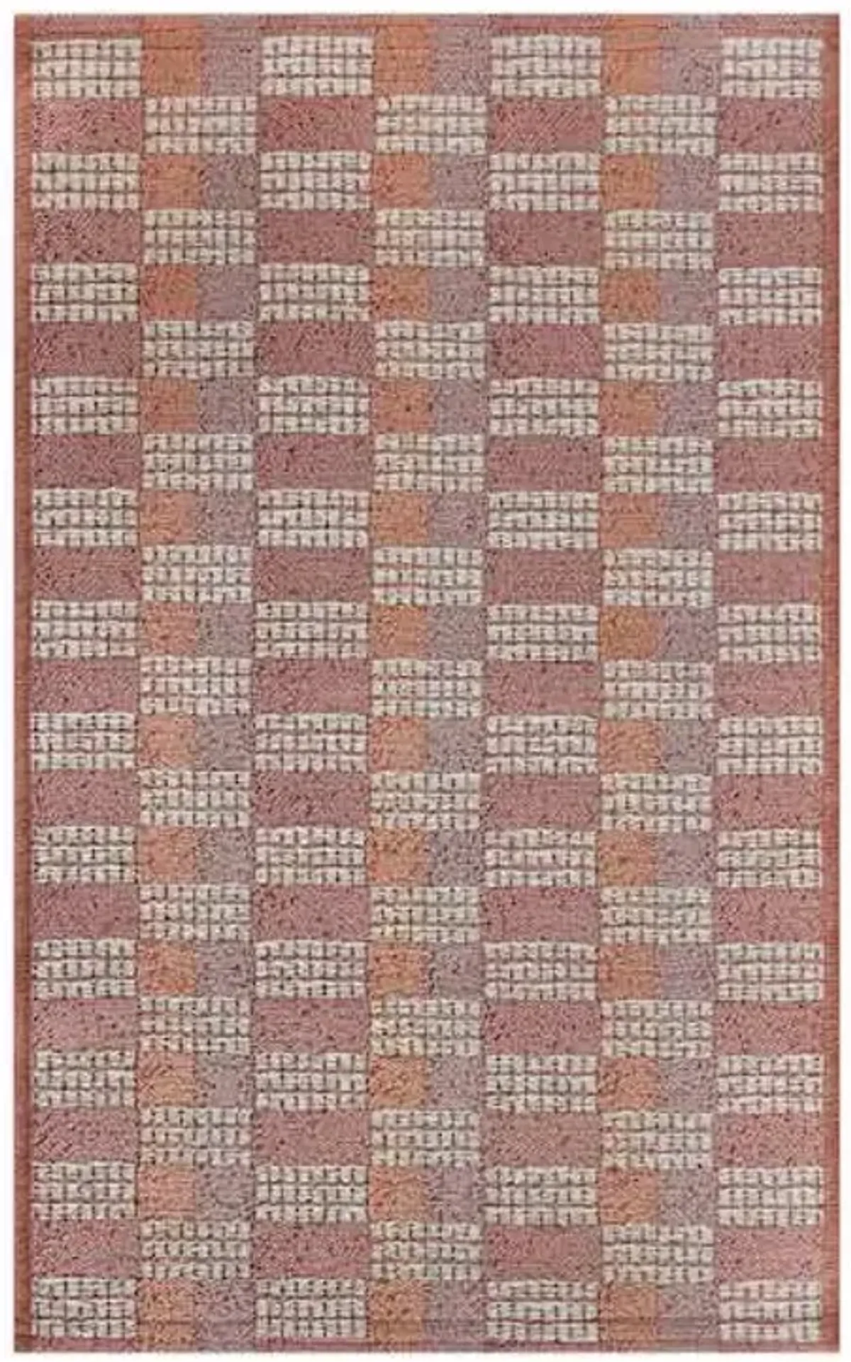 Red Gradient Tapestry Washable Accent Rug with Gel Latex Back, 21x34