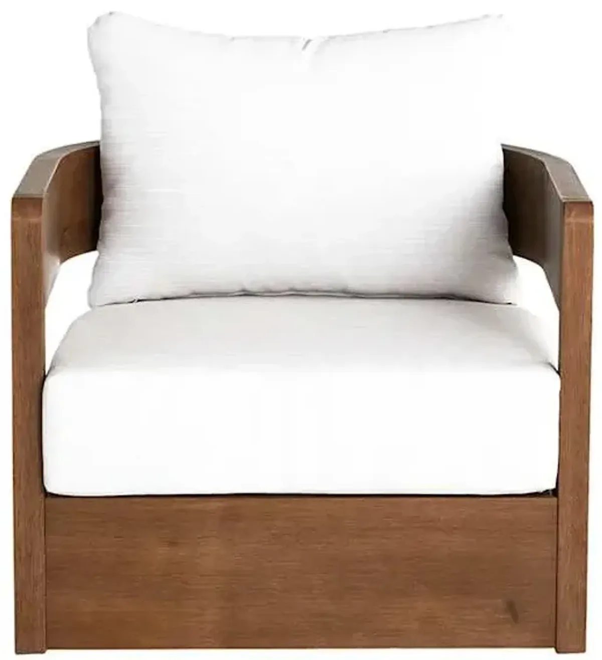 Oakes Driftwood Finish Acacia Wood with Ash Cushions Swivel Patio Armchair