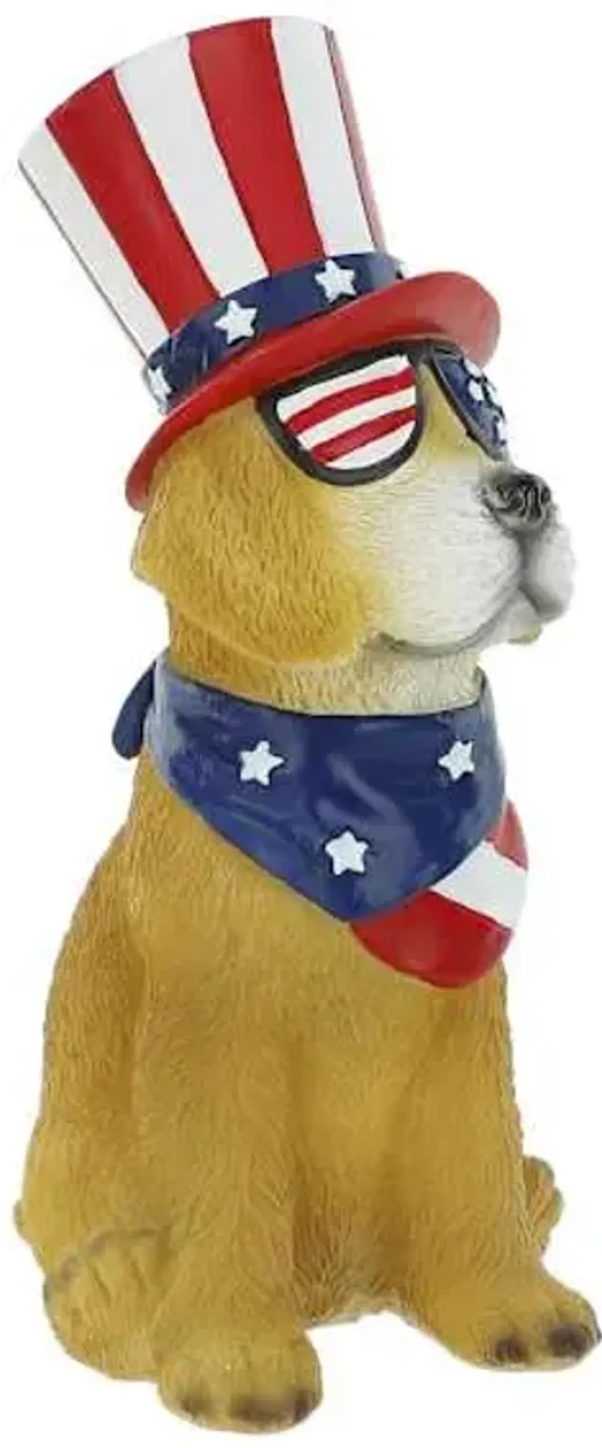 Homespun Patriotic Dog Figurine, 7"
