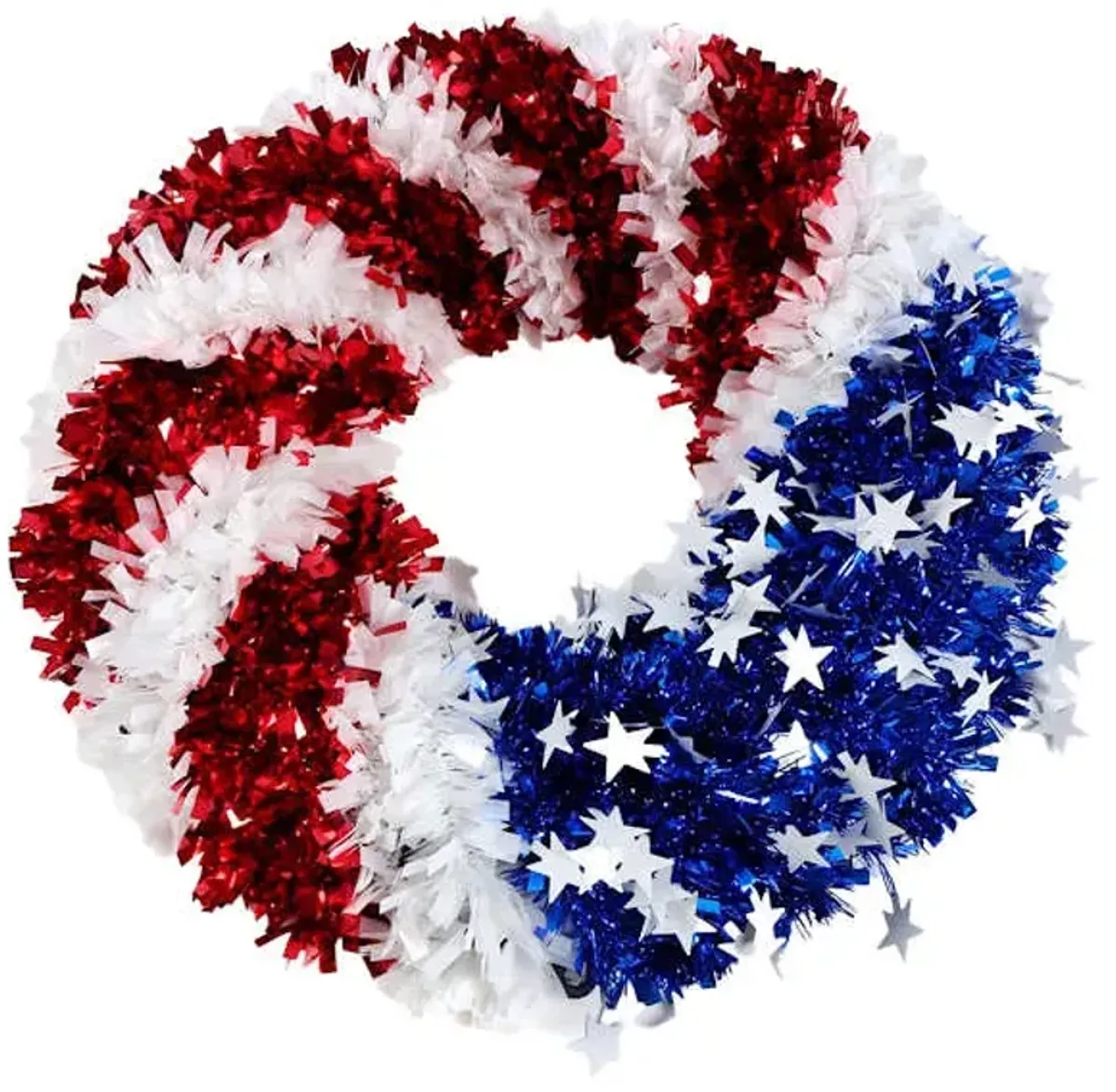 Patriotic Tinsel Wreath, 20"