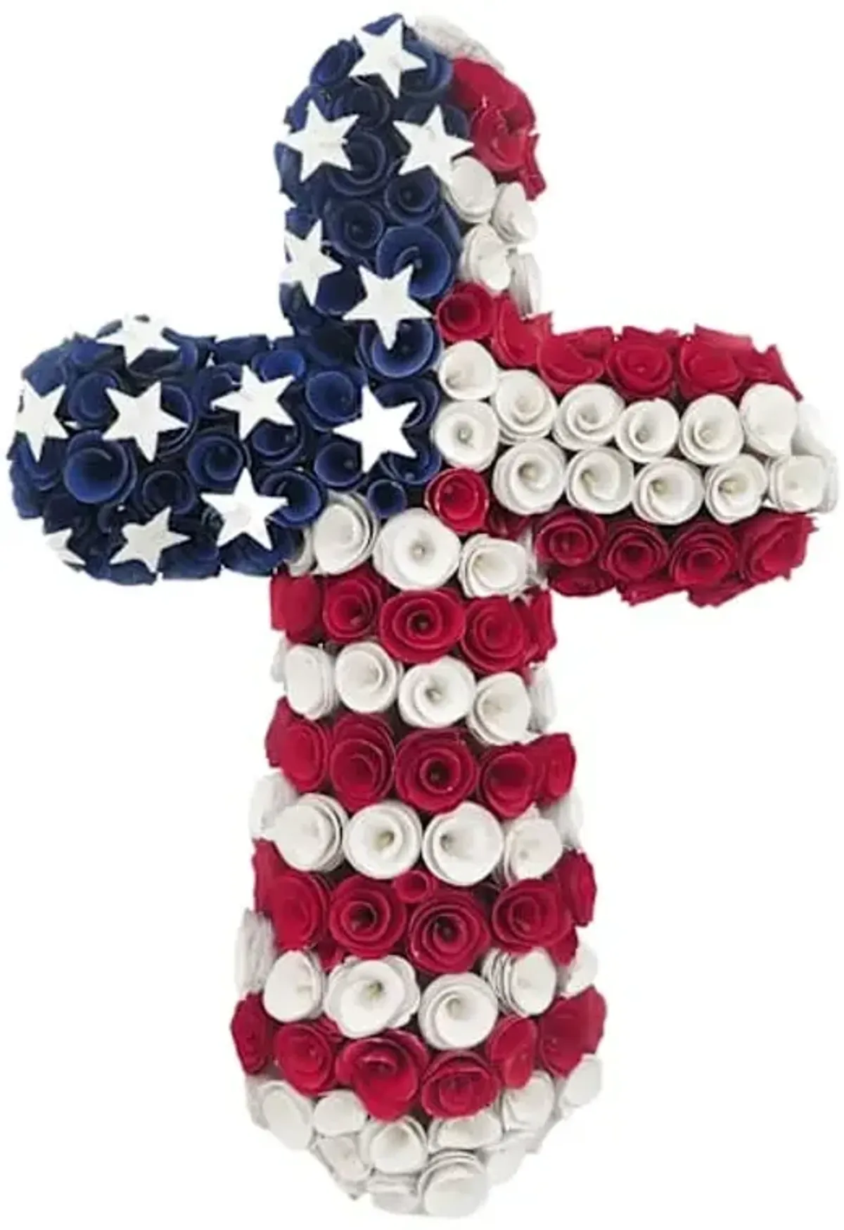 Patriotic Wood Curl Cross Wall Décor, 22"