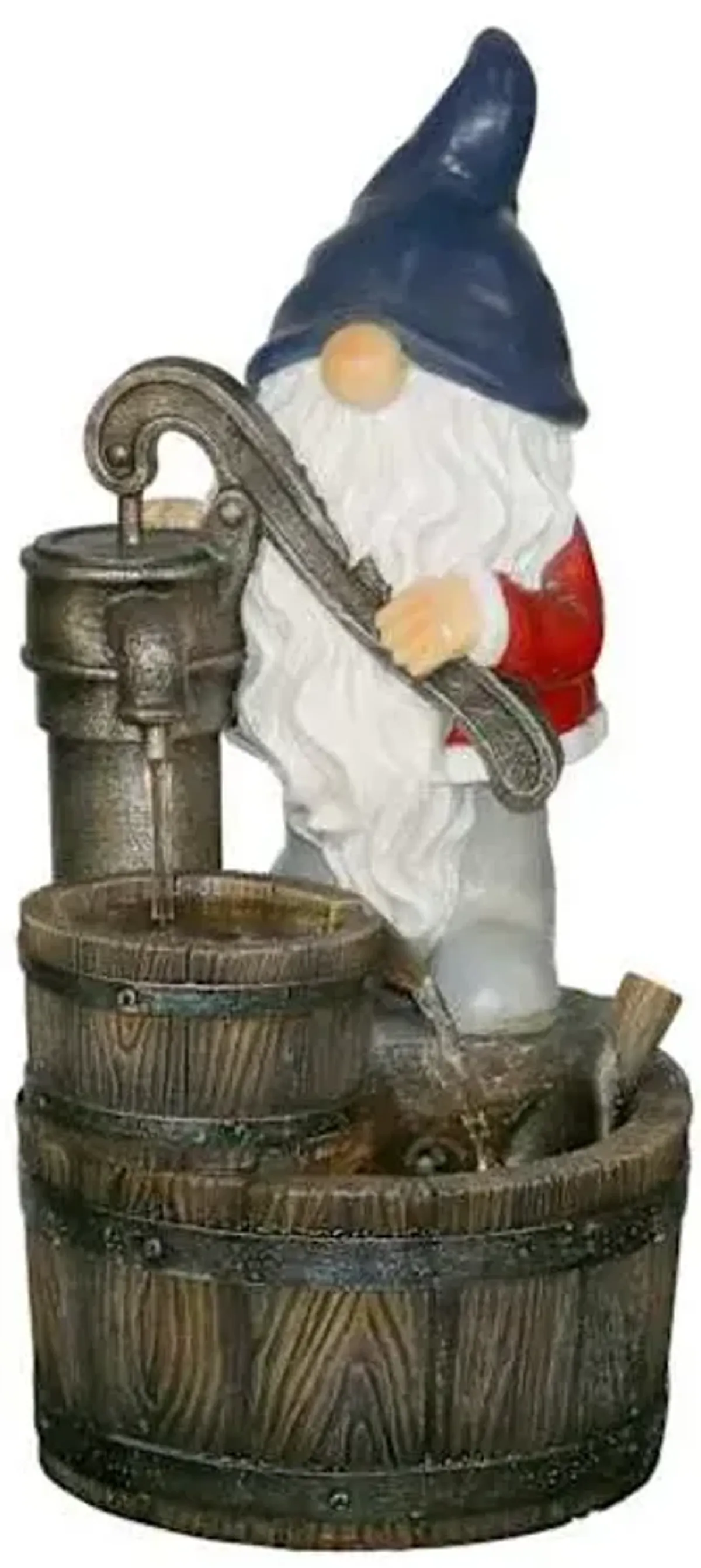 Gnome Lit Outdoor Fountain, 20"