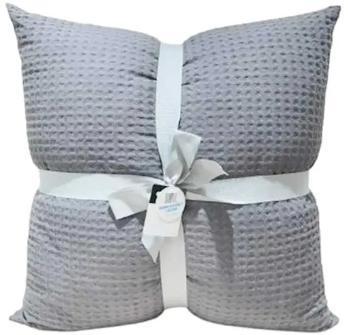 2-Pack Grey Waffle Throw Pillows, 24"