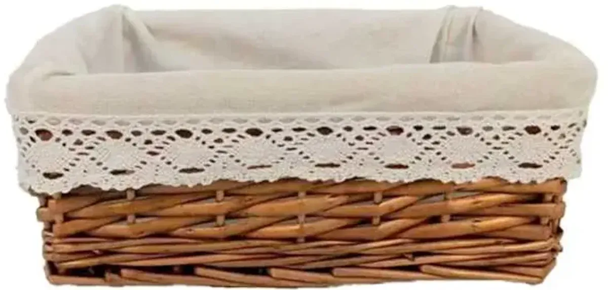 Doily Wicker Storage Basket, Small