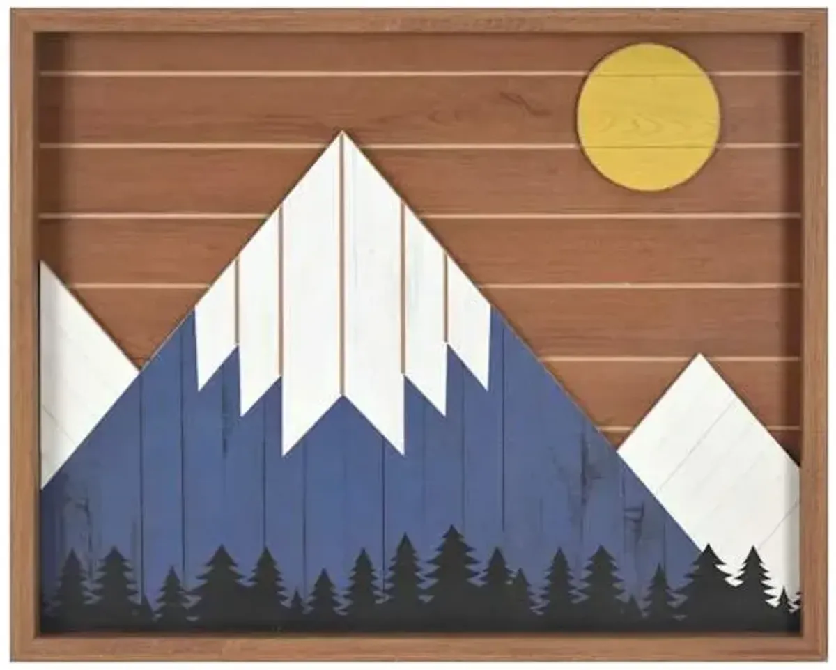 Lake & Lodge Framed Mountain Wall Art, 20x16