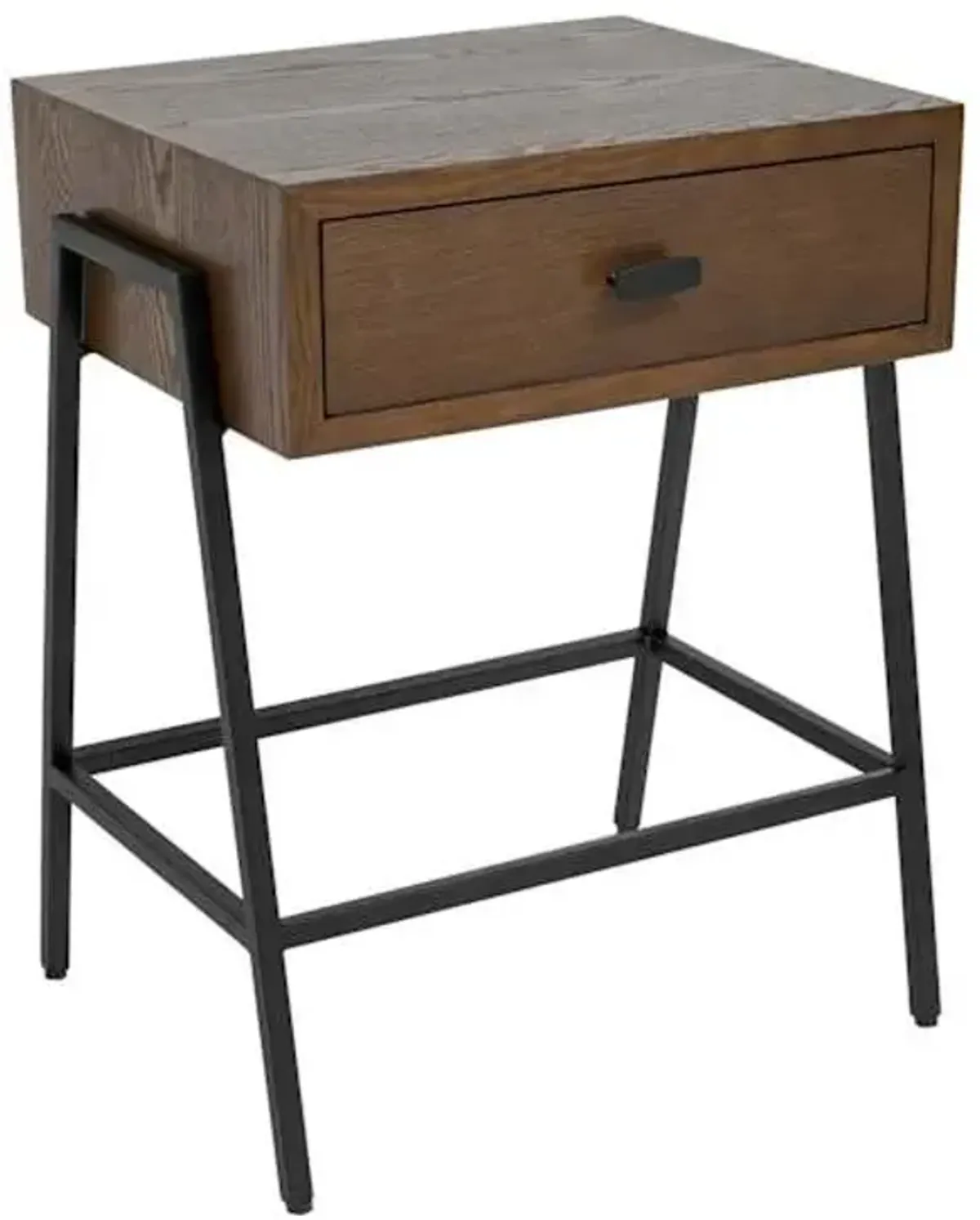 Harmon Wood & Metal Accent Table, Walnut Finish