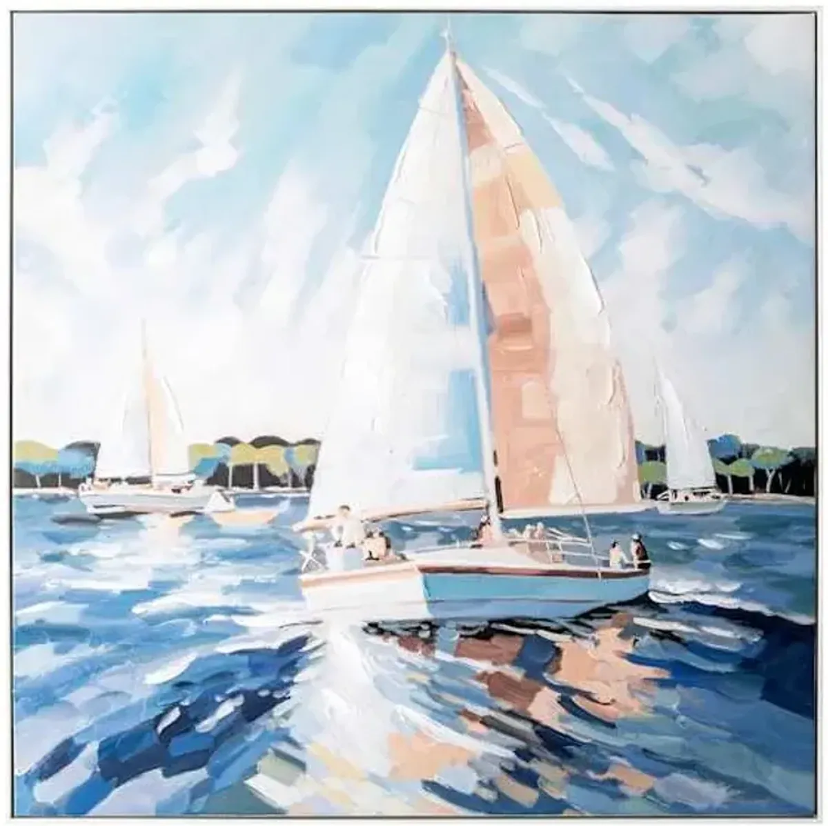 Framed Sailboat Canvas Wall Art, 40"