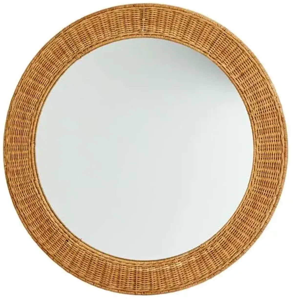 Rattan Round Wall Mirror, 30"